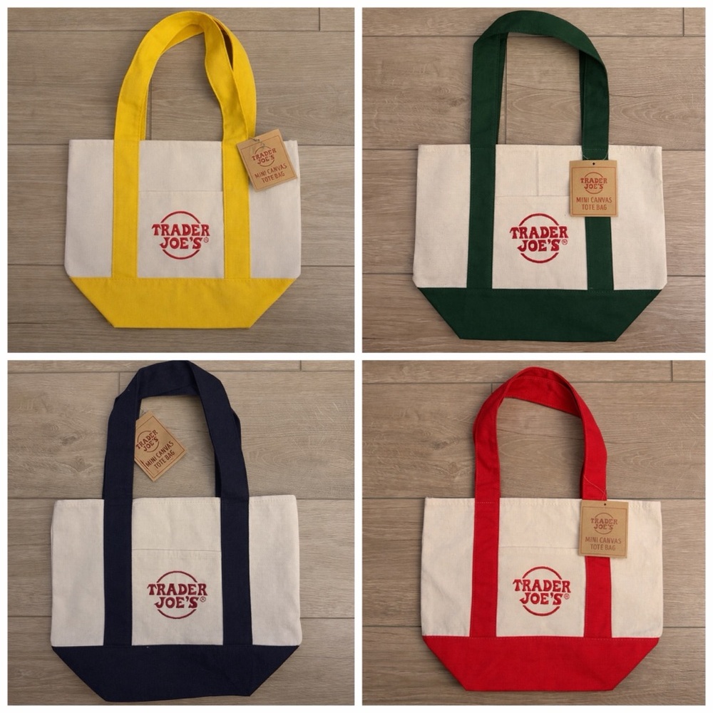 Trader Joe's Mini Canvas Tote Bags (4-Pack)